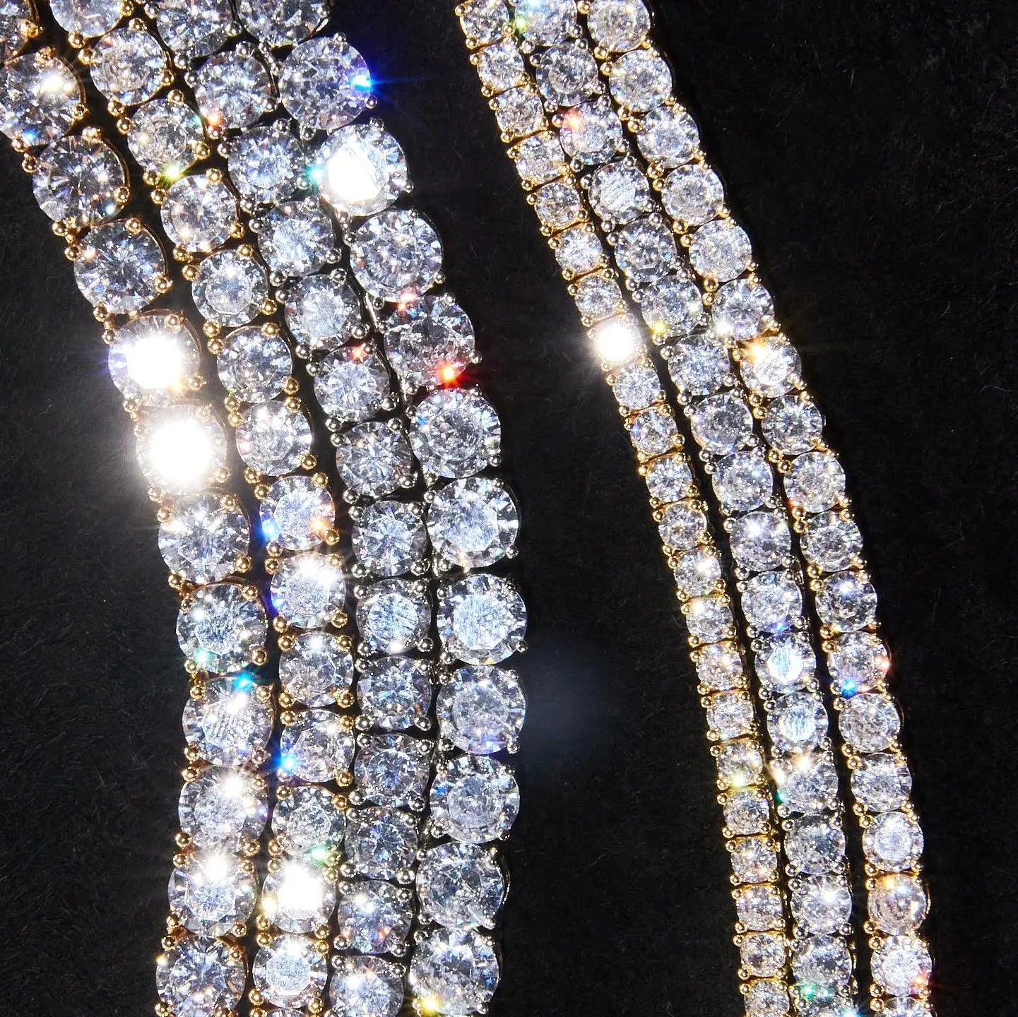 Wholesale Hip Hop Jewelry 3/4/5MM Iced Out Tennis Chain Necklace White Gold Plated Shiny Moissanite Diamond Necklace for Women