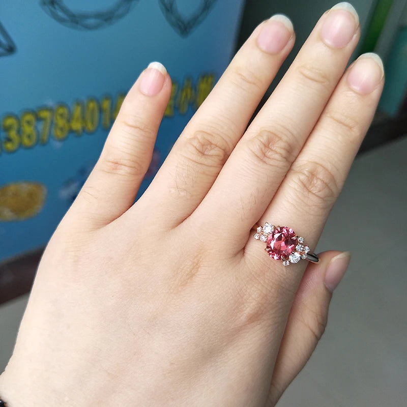 Starsgem Oval Cut Lab Diamond Gemstone Papalacha Wedding Women Ring 14k Gold Purity Rings