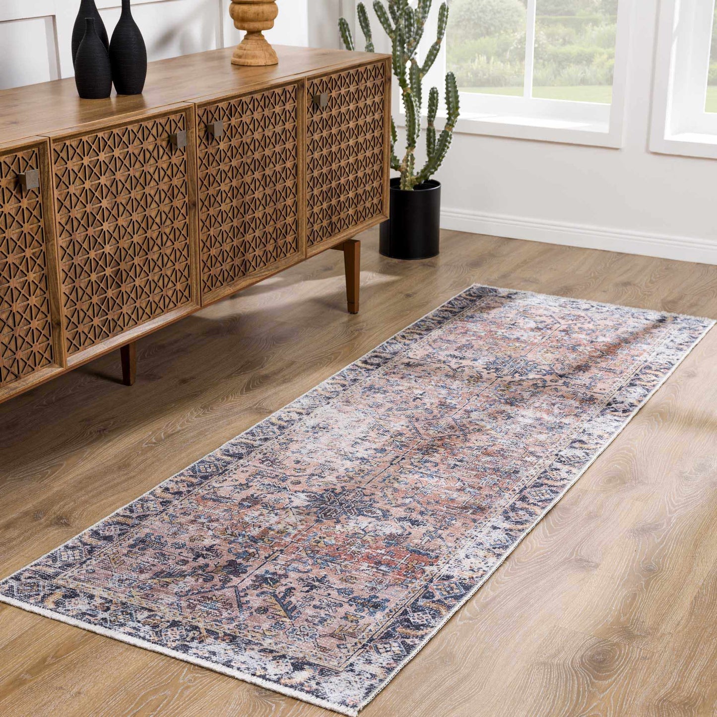Peach Holi-2305 Washable Area Rug-4