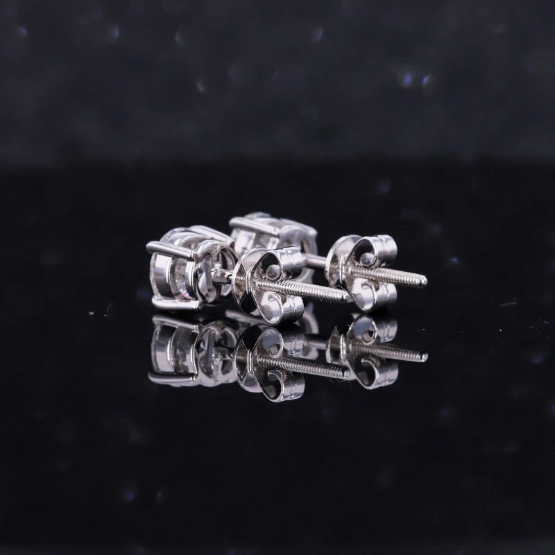 Starsgem 14k Gold 4 Prongs 0.5ct Round Brilliant Cut Lab Grown Diamond Earrings