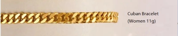 Cuban Chain Hip Hop Unisex Senior Bracelet Bracelets Trend Clothes Matching 24K Gold 17cm