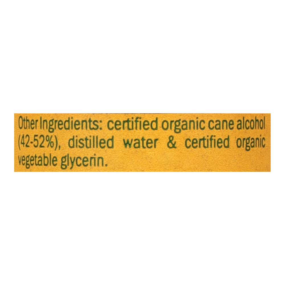 Text label with ingredients on a white background