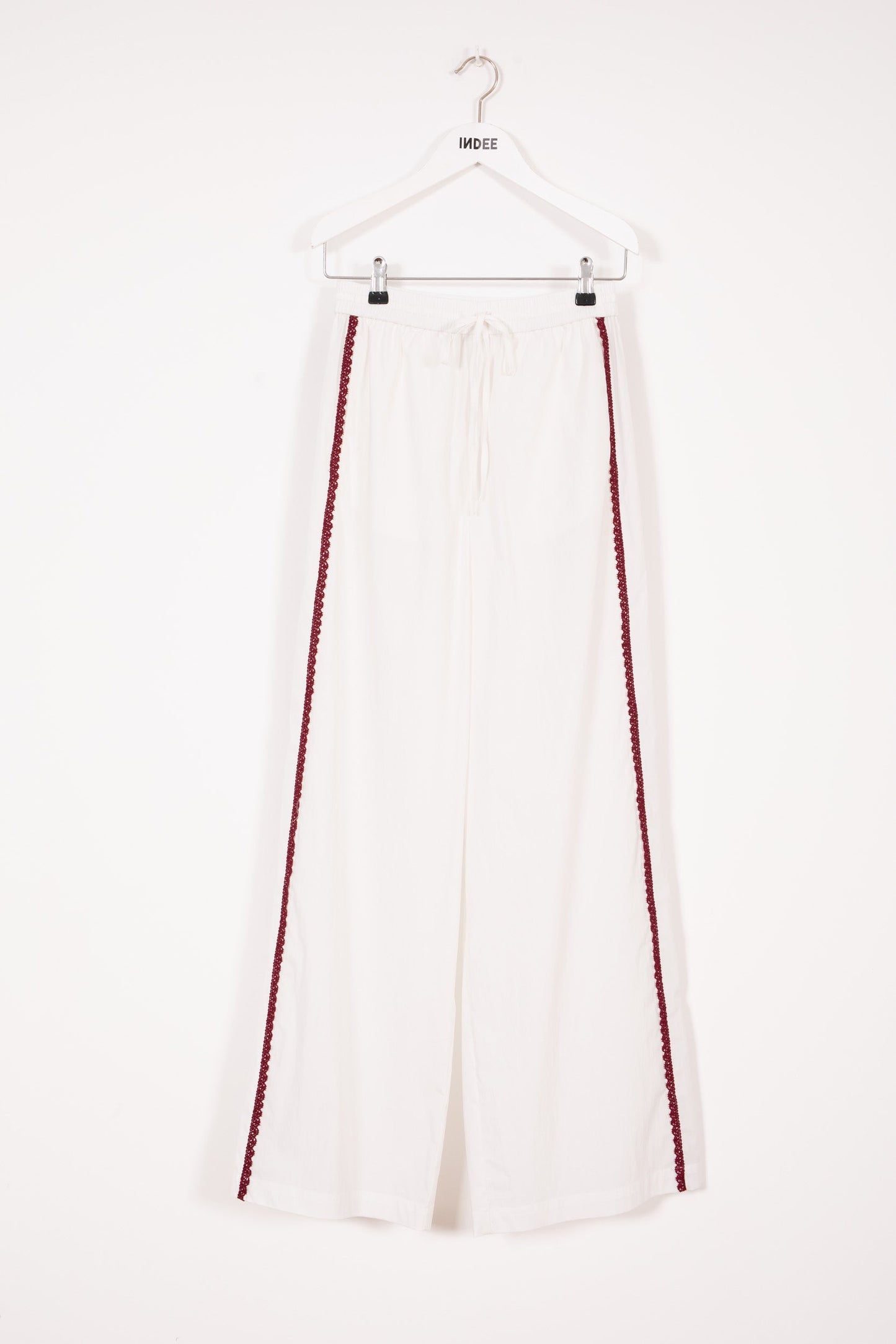 Indee - Villar Elasticated Waist Large Trousers, White
