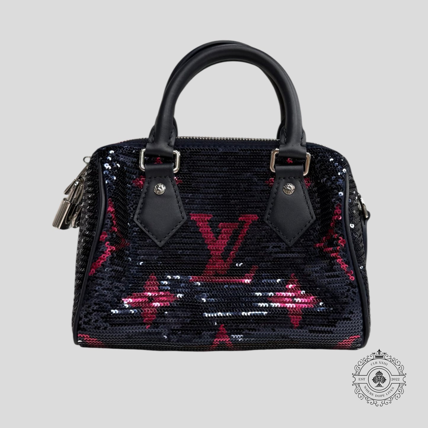 Louis Vuitton Sequins Speedy Bandoulière 18 in Navy