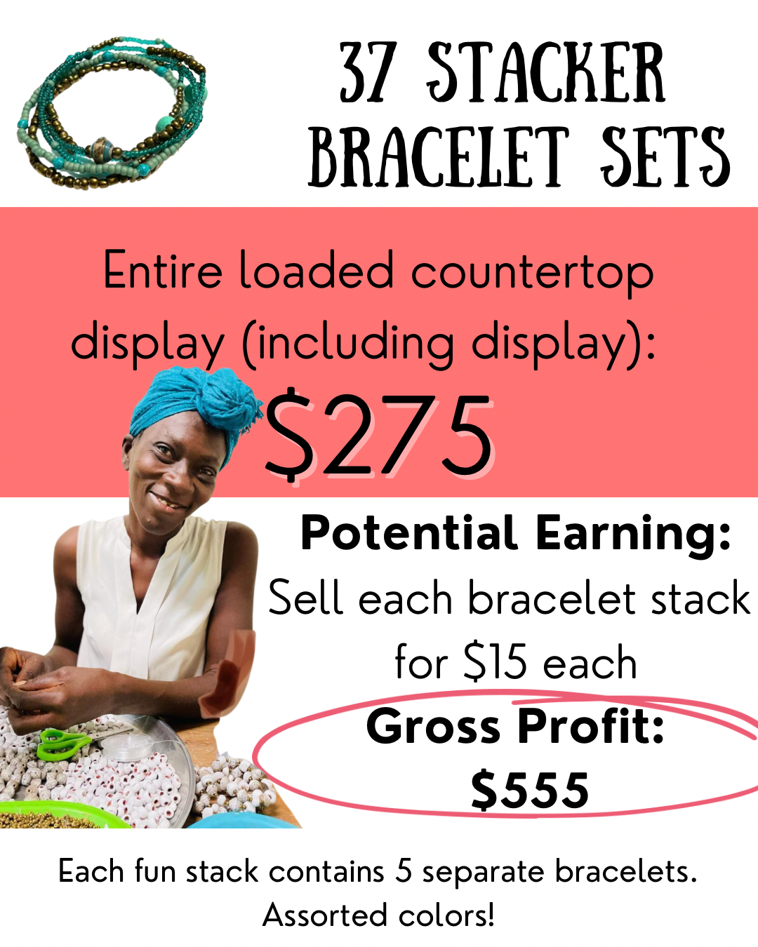 Loaded Stacker Bracelet Display (37 Stacker Sets)