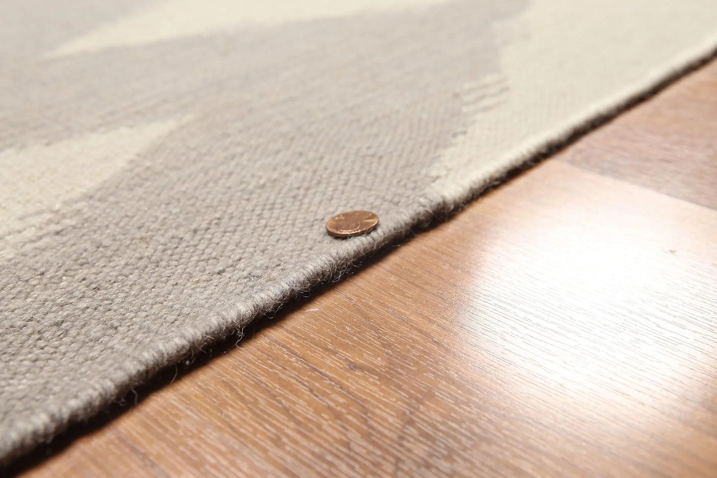 8'x10' Beige and Gray Color Hand Woven Kilim Dhurry 100% Wool Rug-4