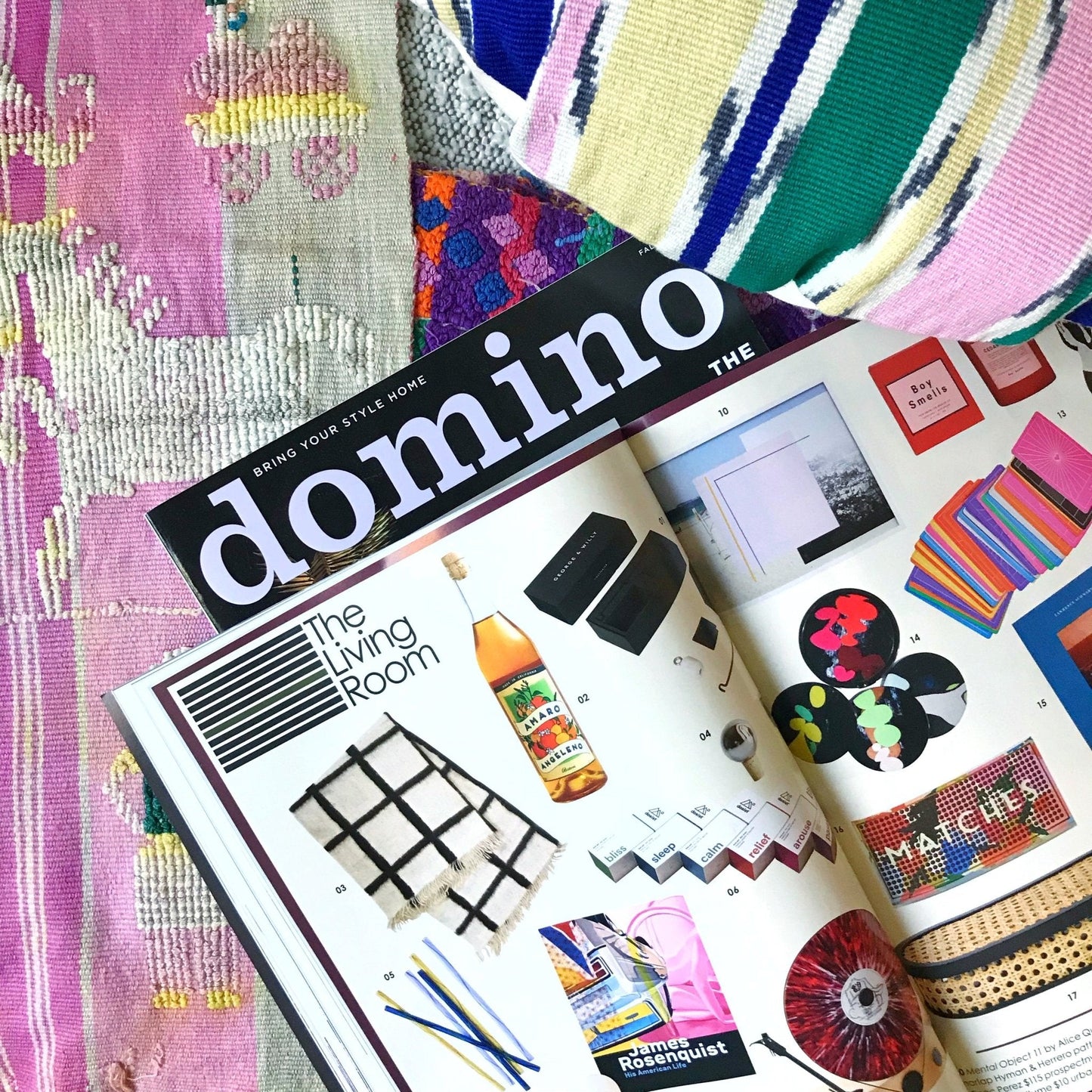 Momos Grid Blanket- Natural White & Neon Pink
