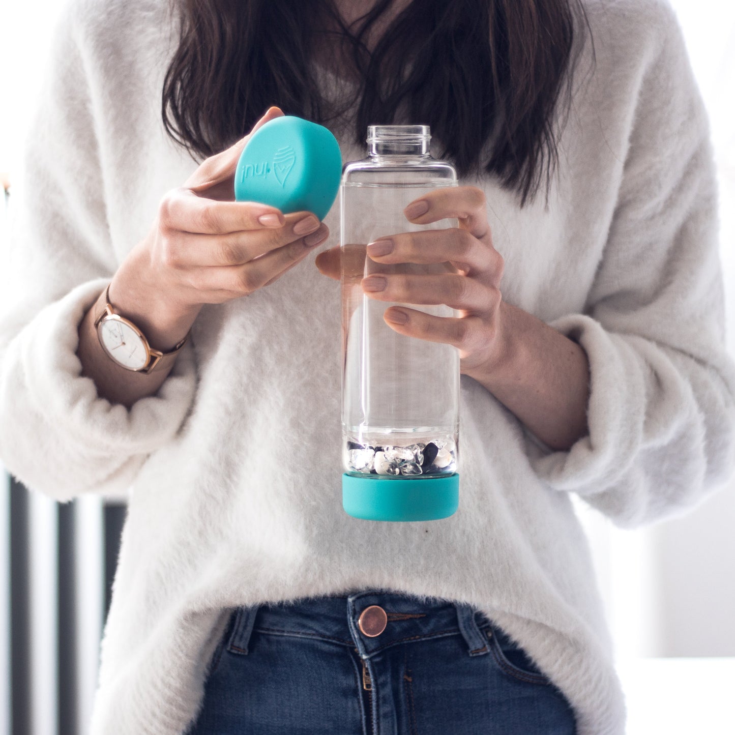 inu! CRYSTAL | The Original DIY Crystal Water Bottle with Clear Quartz