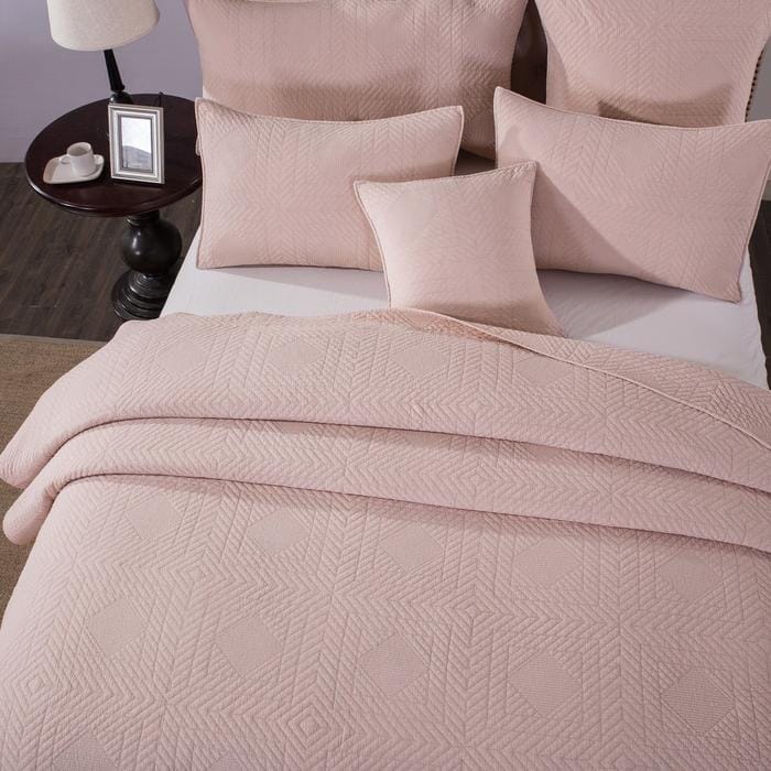 Tache Cotton Stone Washed Soothing Pastel Rustic Blush Pink Diamond Pillow Sham (JHW-863)