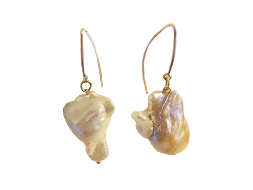 Jumbo Baroque Chinese Freshwater Pearl Earrings-One of a kind-008-5