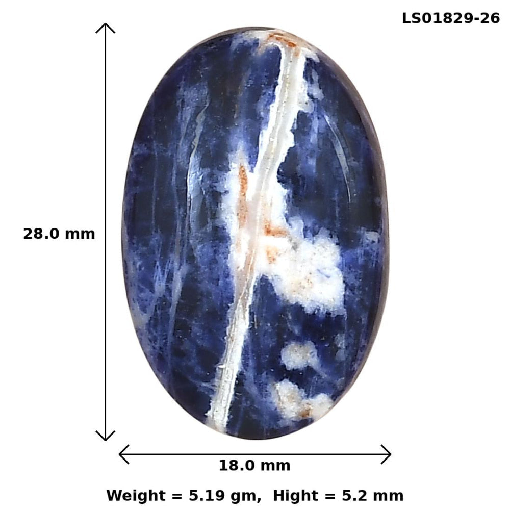 Sodalite 28x18x5.19 mm Oval Gemstone LS01829-26-2