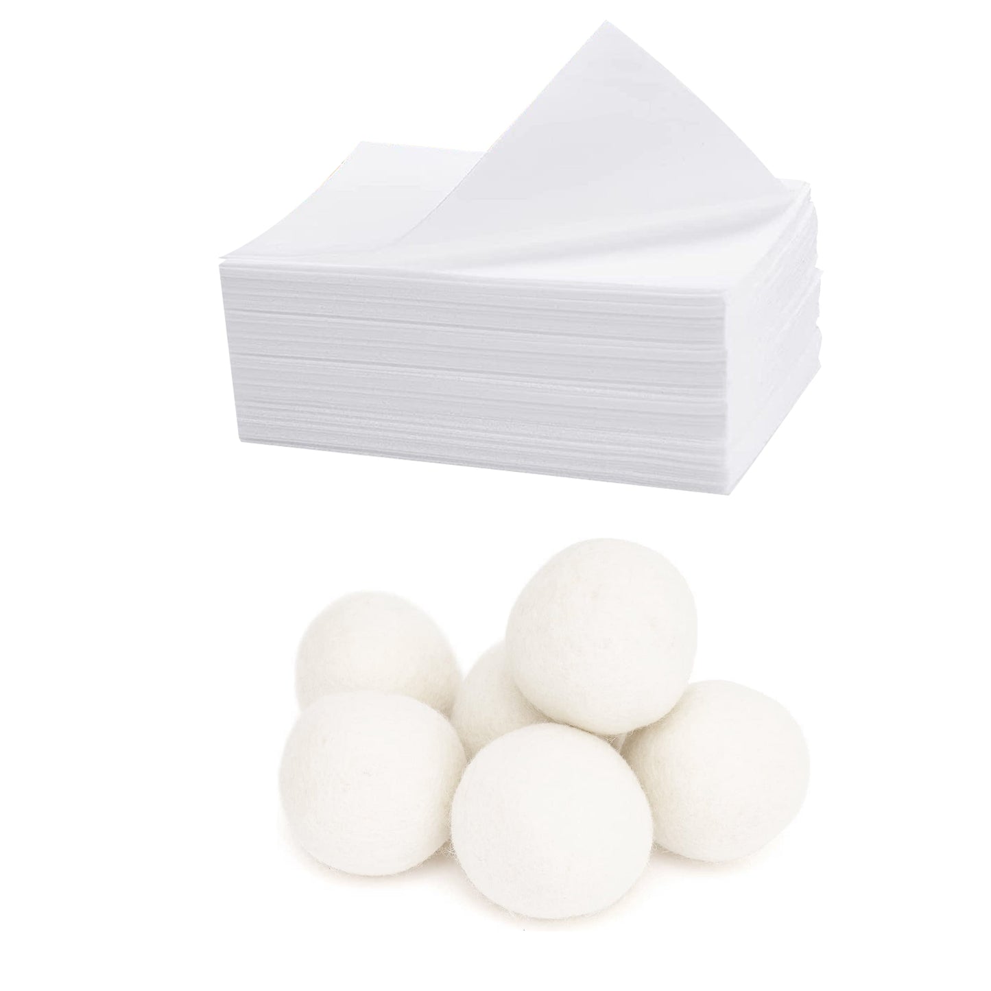 Laundry Care Essentials Bundle: 100 Detergent Sheets + 6 Wool Dryer Balls Pack-2