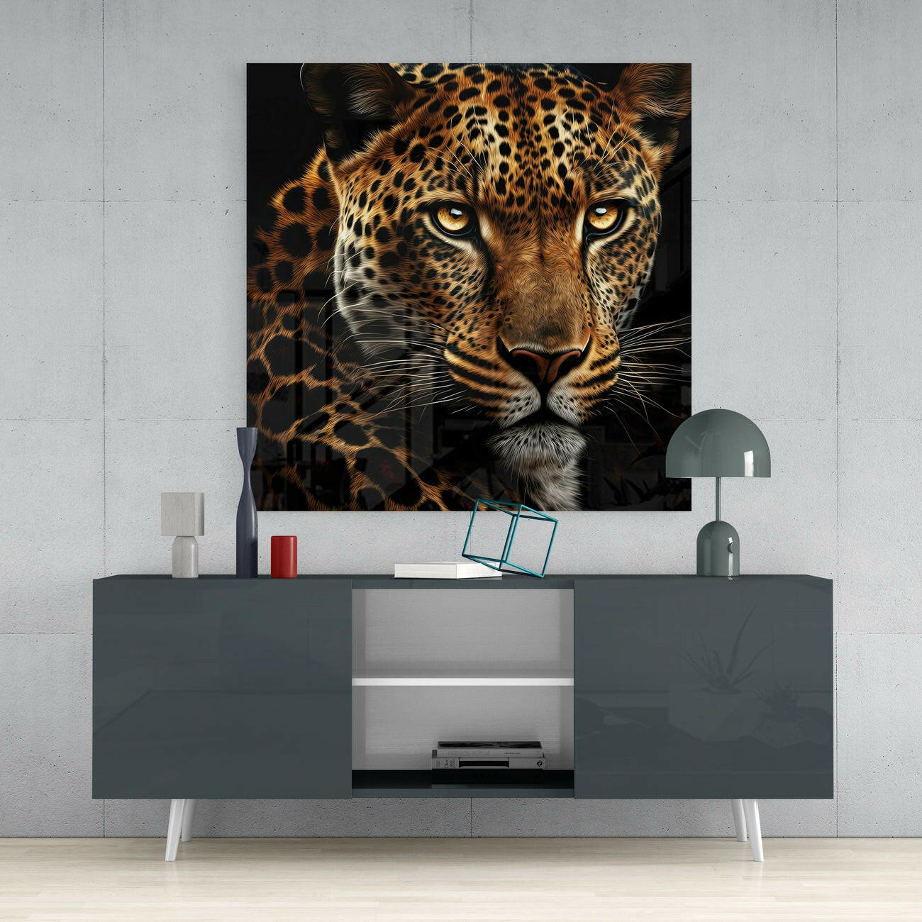 Leopard Glass Wall Art || Designer Collection