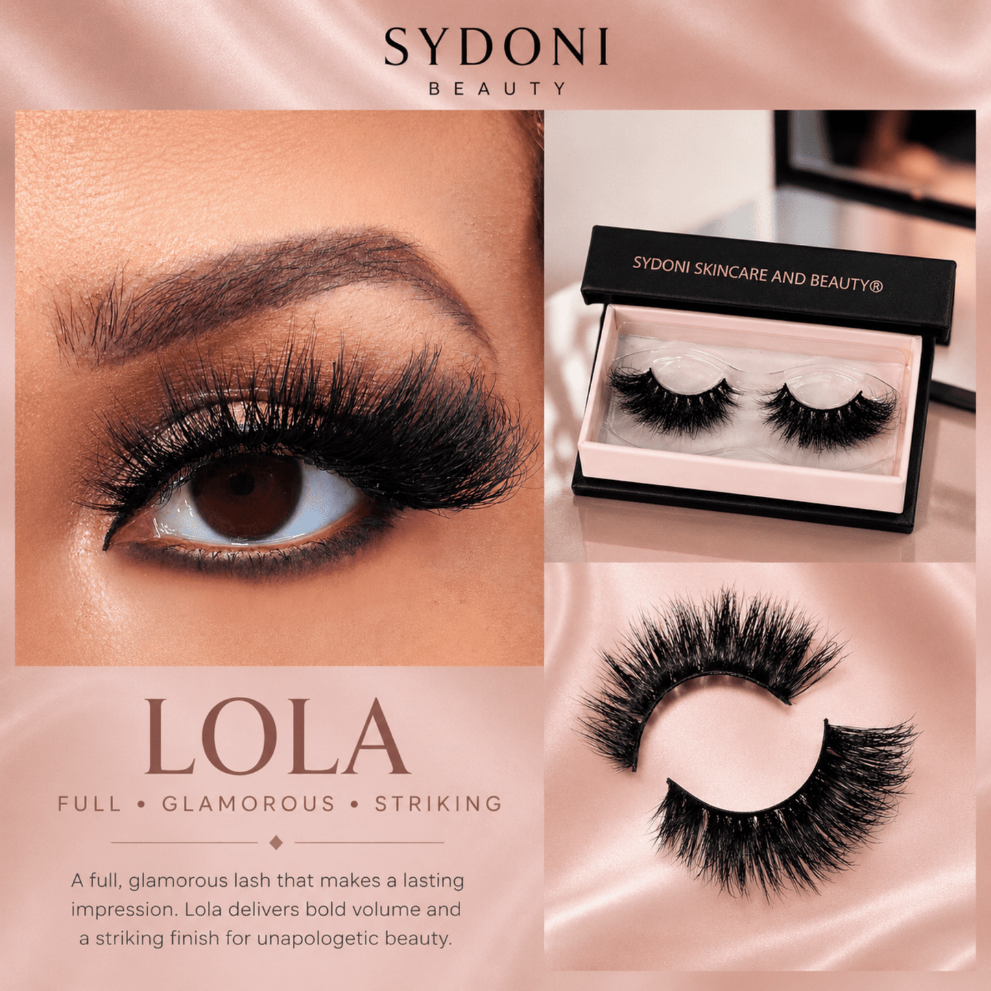 SYDONI "LOLA" LUXURY MINK LASHES - Handcrafted, Stunning Glam Inspired by a Bold, Resilient, Loving, Mother