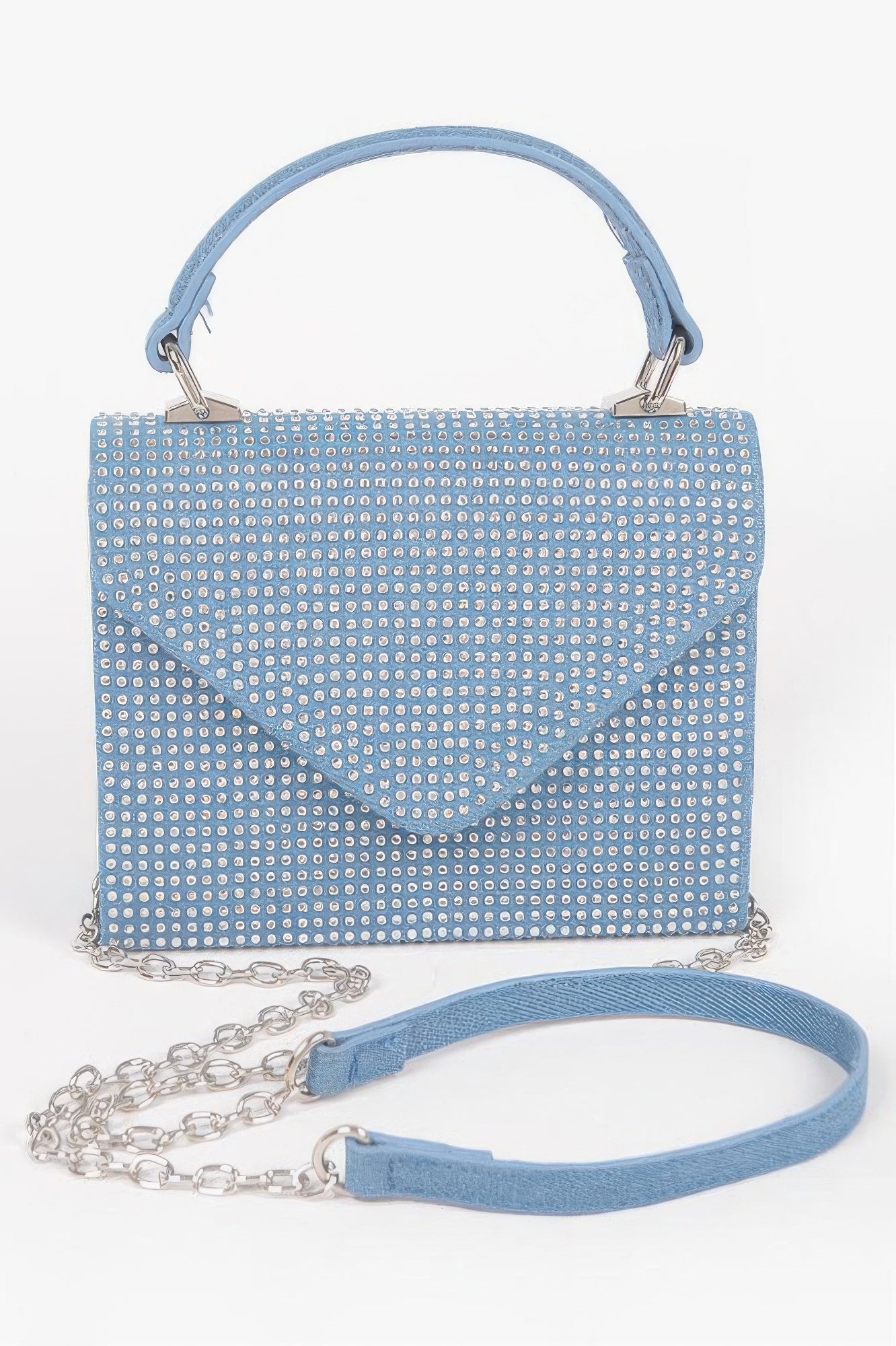 MEATPACKING Hot Fix Stone Denim Top Handle Bag: BYMANYC ® New York-5