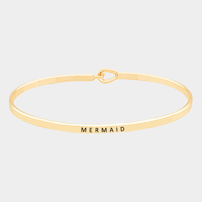 "Mermaid" Brass thin metal hook bracelet