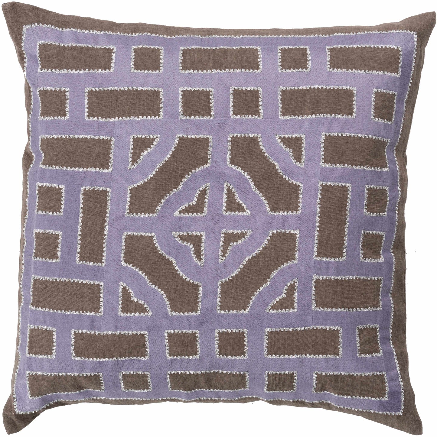 Mundoolun Mauve Geometric Pattern Throw Pillow - Clearance-3