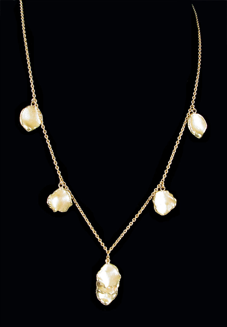 Metal Petals: 7 Petal Necklace-Sterling Silver with plate options-9