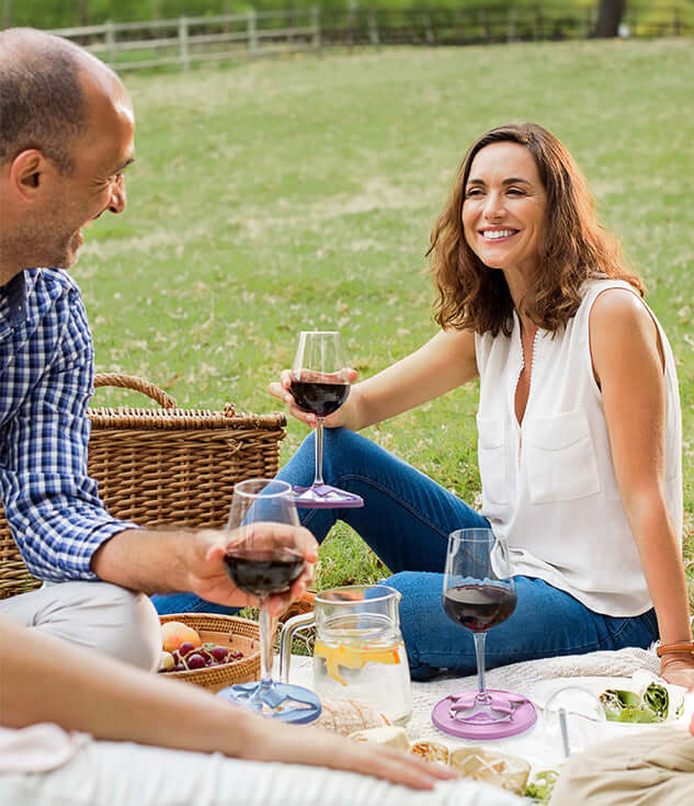 Spill-Proof Outdoor Wine Glass Holder for Beach, Sand & Grass | Glass Slipper