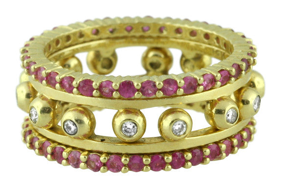 Stacking Rings-Eternity-Black diamonds-18K-5