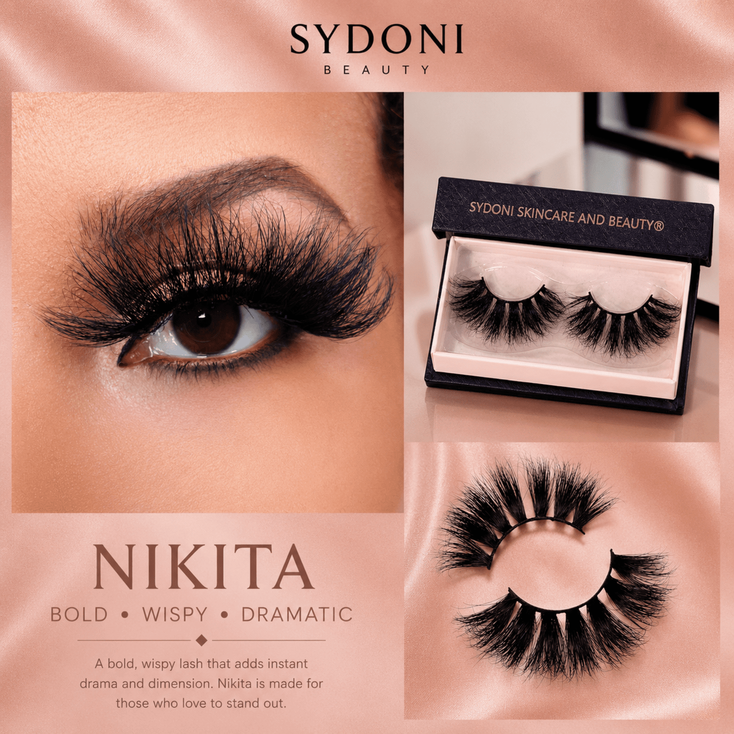 SYDONI "NIKITA" LUXURY MINK LASHES - Handcrafted Glam Inspired by a Close Friend Whose Personality and Exotic Beauty Never Went Unnoticed