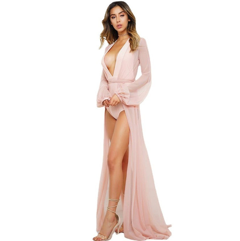 Women¡¯s Fashion Sun Protection Mesh Dress ¨C Beach Maxi Cover-Up, Chiffon Open-Front Shawl