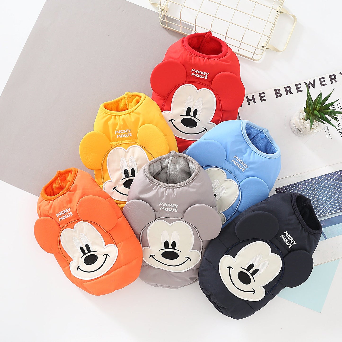 Dog outfit cotton-padded vest Mickey