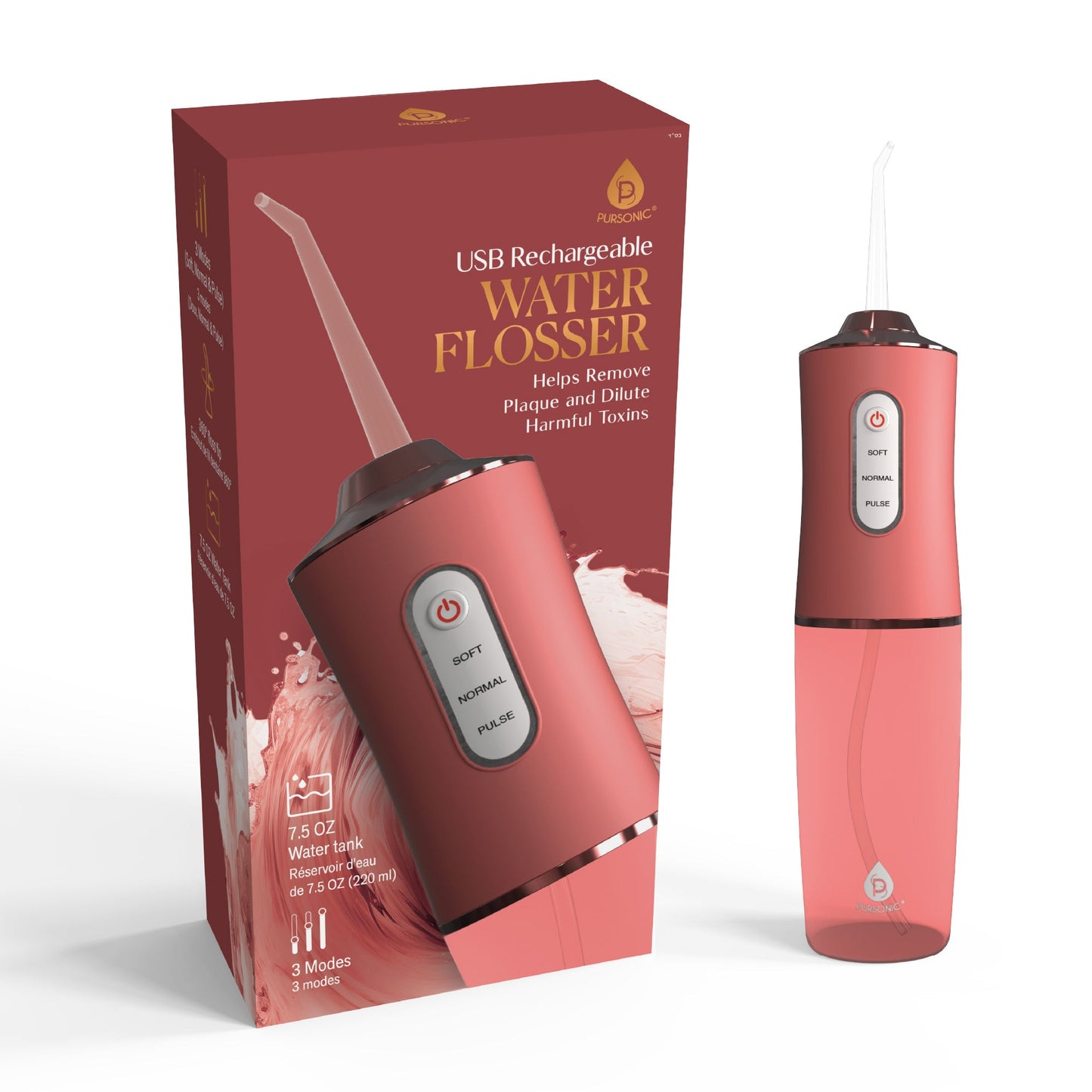 USB Rechargeable Water Flosser Helps Remove Plaque & Dilute Harmful Toxins-6