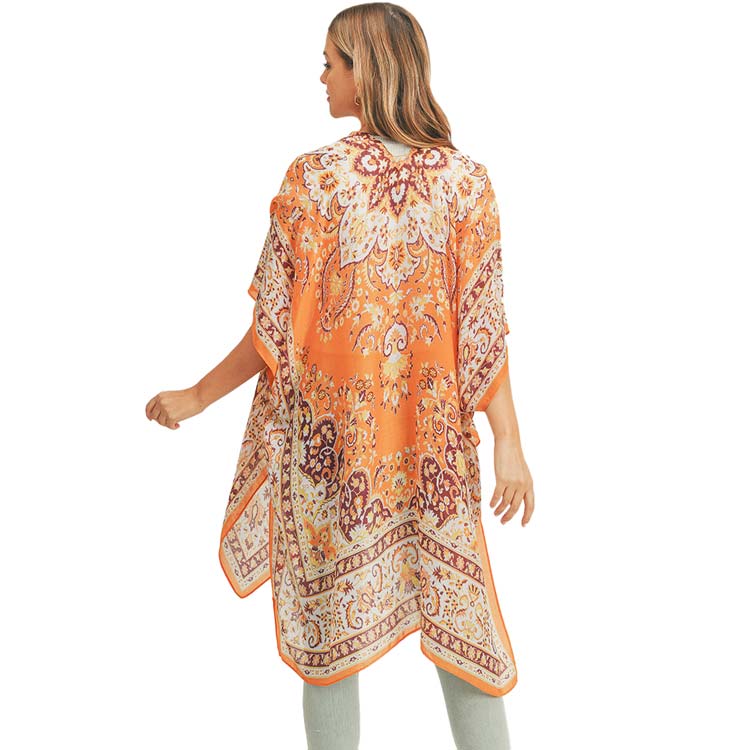 Patterned Cover Up Kimono Poncho