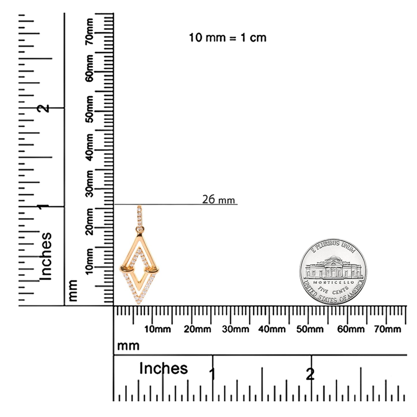 14K Yellow Gold 1/4 Cttw Diamond Double Triangle Geometric 18" Pendant Necklace (G-H Color, SI1-SI2 Clarity)-3