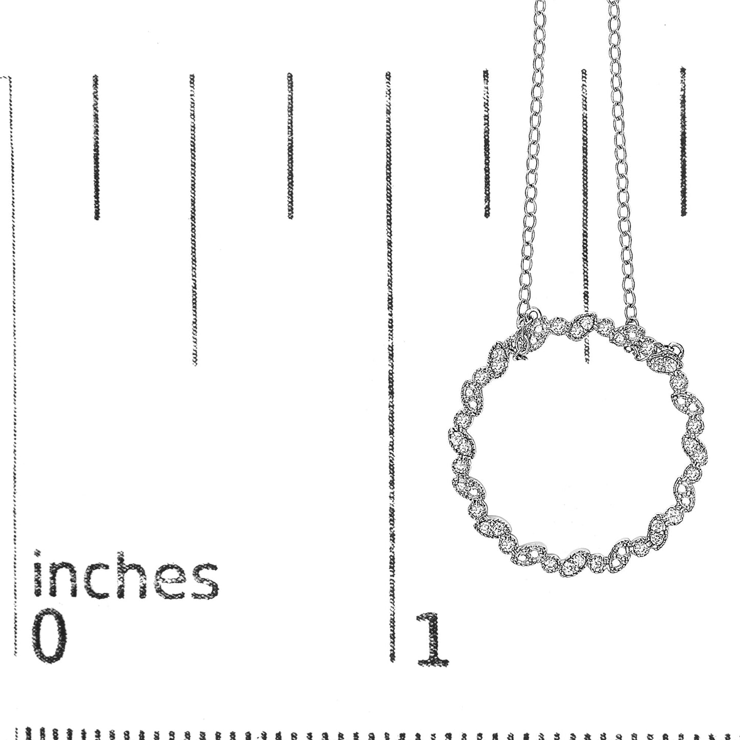 .925 Sterling Silver 1/7 Cttw Lab Grown Diamond Beaded Love Circle Pendant Necklace - Size 18 Inches-4