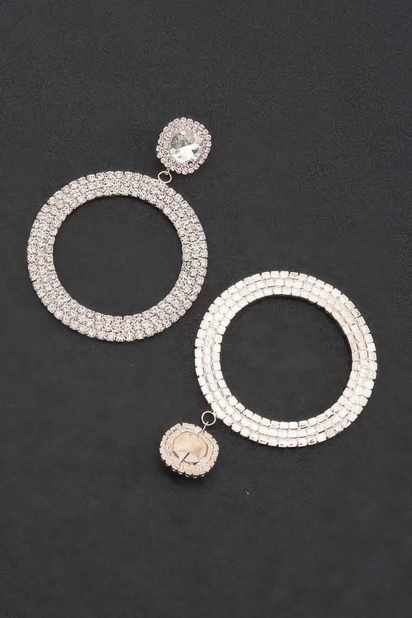 PLAZA Luxury Rhinestone Circular Drop Earrings: BYMANYC ® New York-2