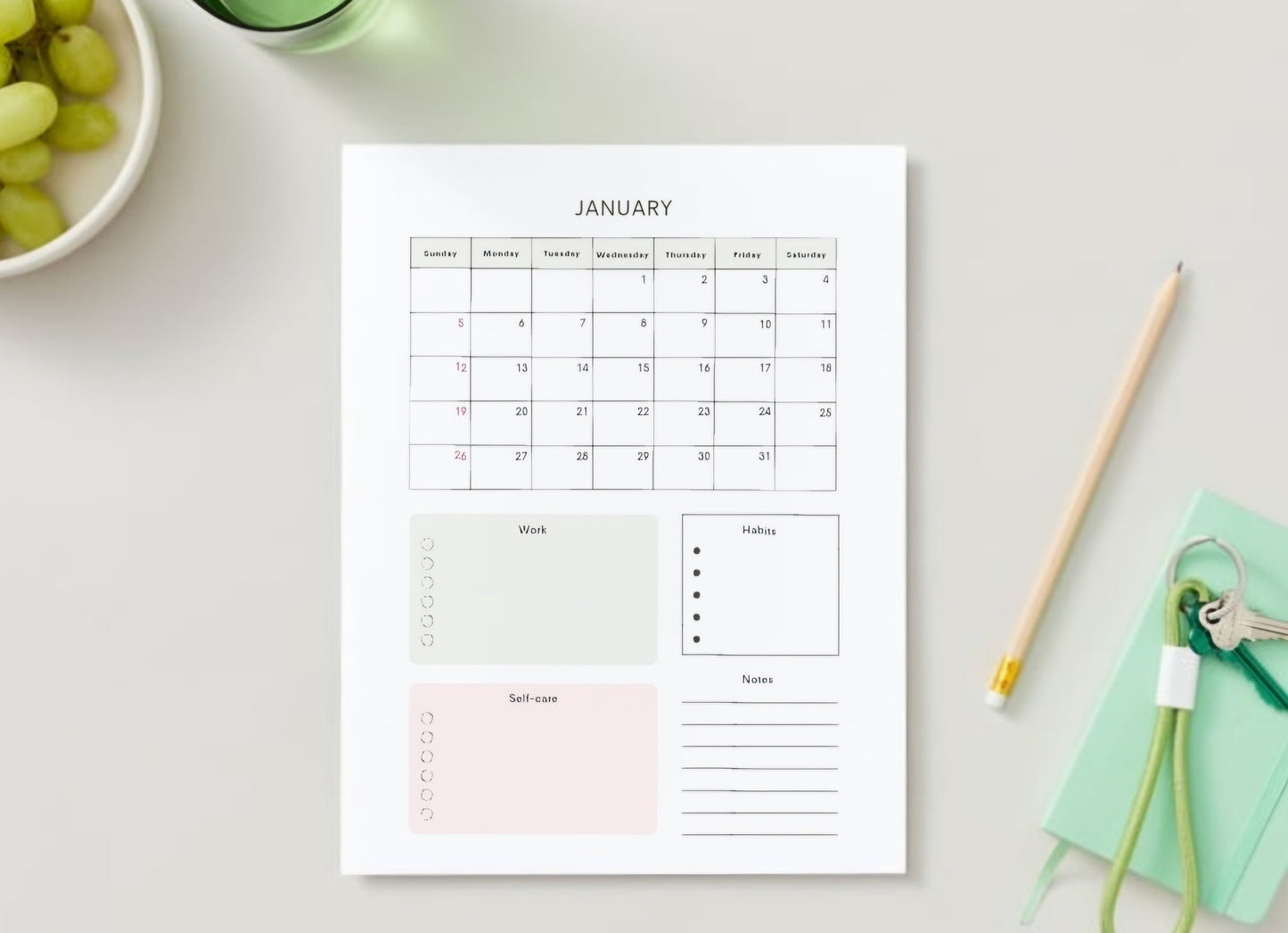 Plan It 2025 Pink and Grey Floral Planner-2