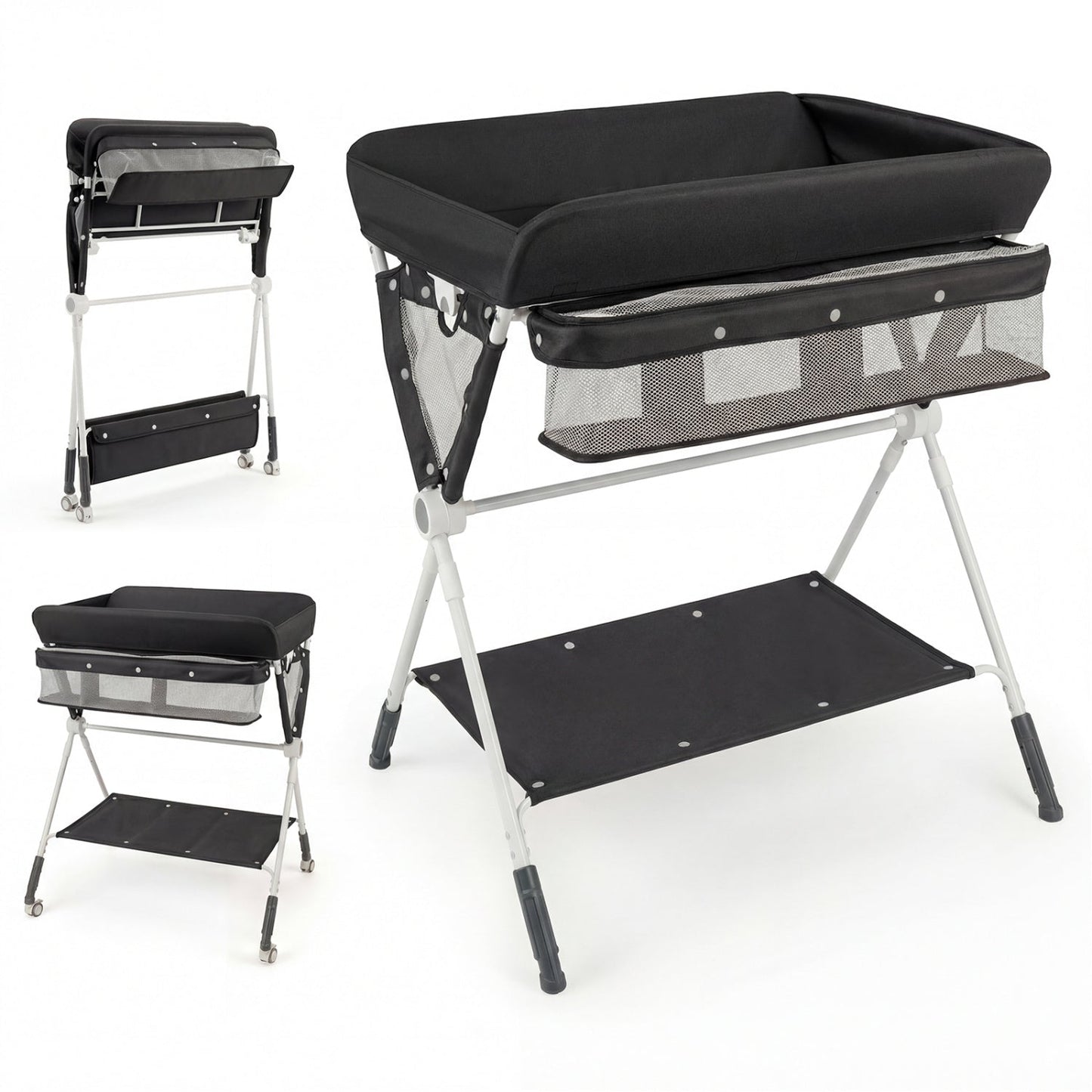 Portable Baby Changing Table with 3-Level Adjustable Height