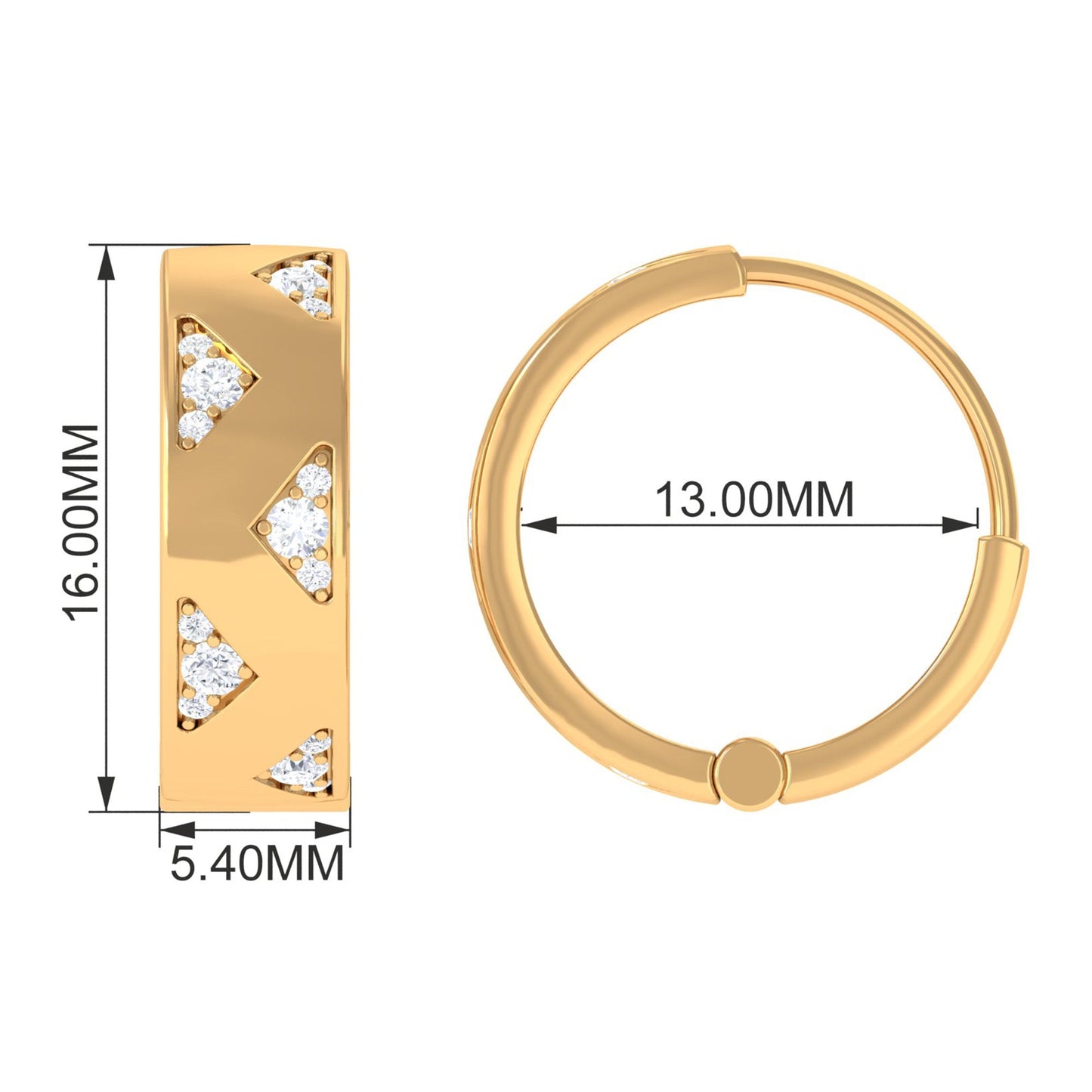 Certified Moissanite Hinged Hoop Earrings for Women
