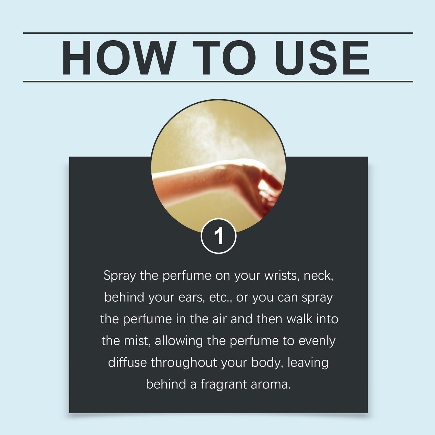 How to use Roxelis Freesia & Daisies Body Fragrance Spray by misting onto wrists, neck, and behind the ears, or spraying into the air and walking through the floral fragrance mist for a light, long-lasting scent.