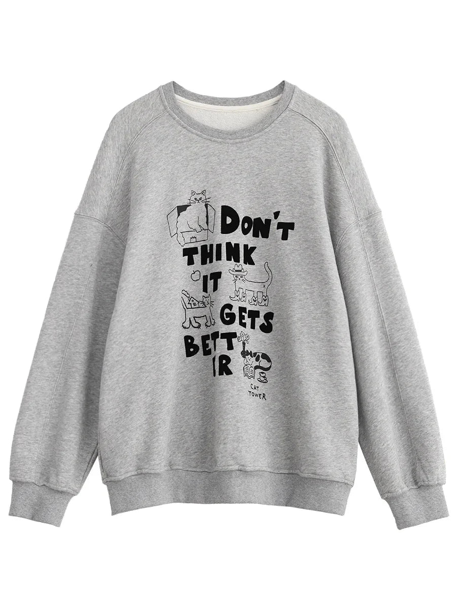 Preppy Plush Pullover Long Sleeve Autumn Top