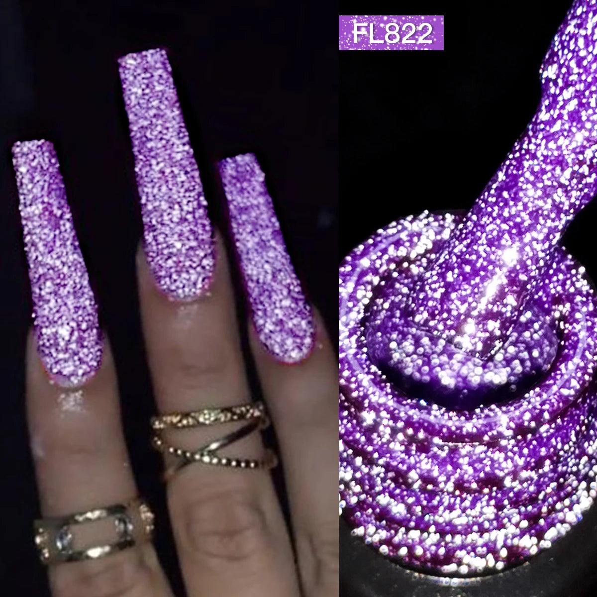 FOUR LILY 10m Pink Fluorescent Reflective Gel Nail Polish Glitter Neon Semi Permanent UV LED Gel Nail Art Varnish Manicure