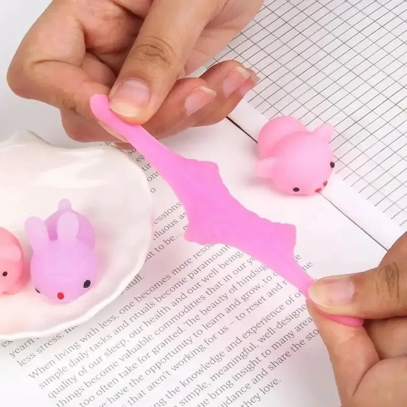 20 Pcs Random Cute Animals Vent and Relieve Stress with Toys and Small Gifts Soft Rubber Animal Pinching