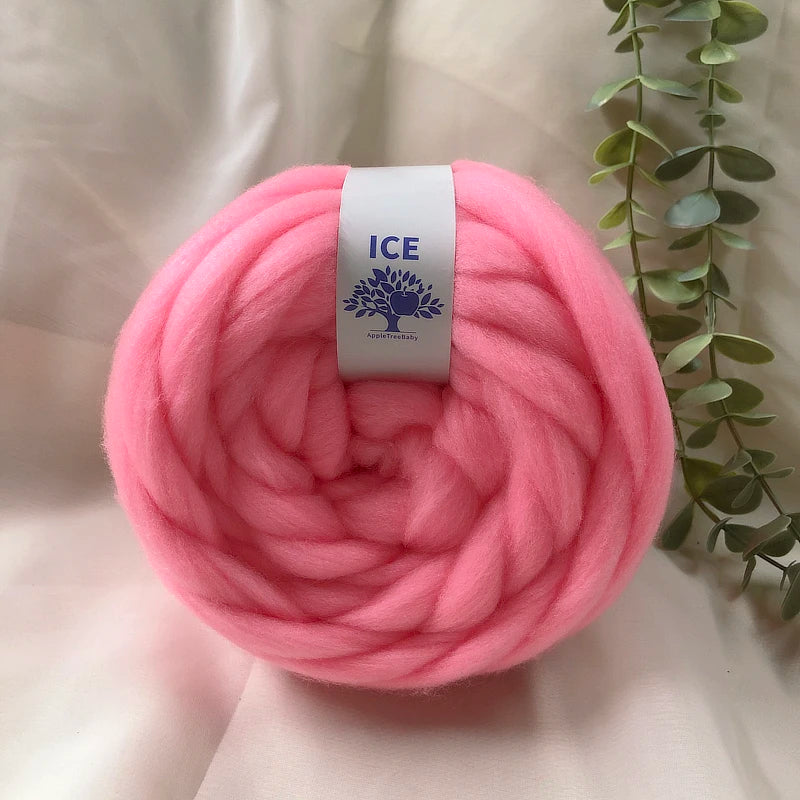 100g Giant Chunky Knitting Yarn - Icelandic Roving Imitation-Wool Super Soft for Arm Knit Crochet DIY Sweater Scarf Hat Projects