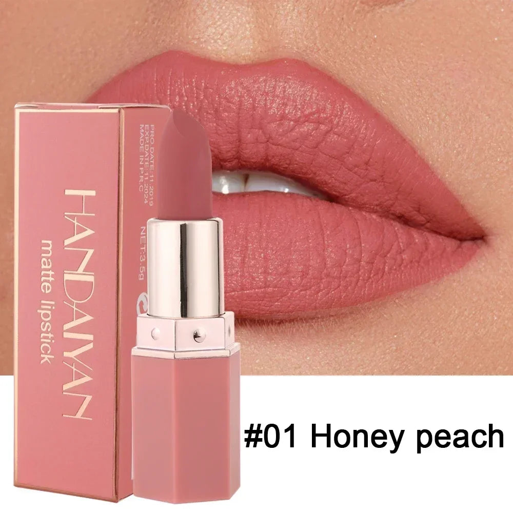 Long Lasting Velvet Matte Lipstick Waterproof Non-stick Cup Lip Sticks Sexy Nude Brown Red Pink Lipsticks Women Makeup Cosmetics