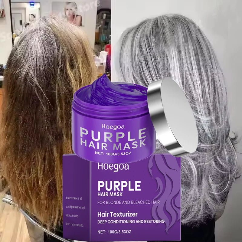 Color Fixing Hair Dye Shampoo to Cover Gray Hair Fade Yellow After Bleach Hair Shampoo Non-irritating Purple Shampoo for Blonde