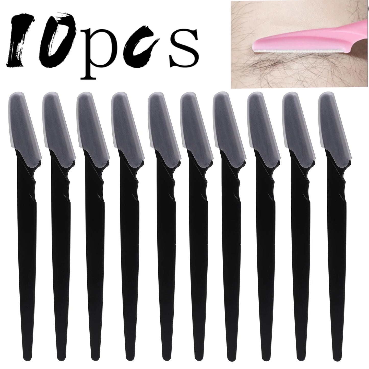 5/10/30/40 Pcs Eyebrow & Face Razor Set for Women and Men – Precision Hair Trimmer & Shaver with Protective Cover | Safe Facial Hair Remover
