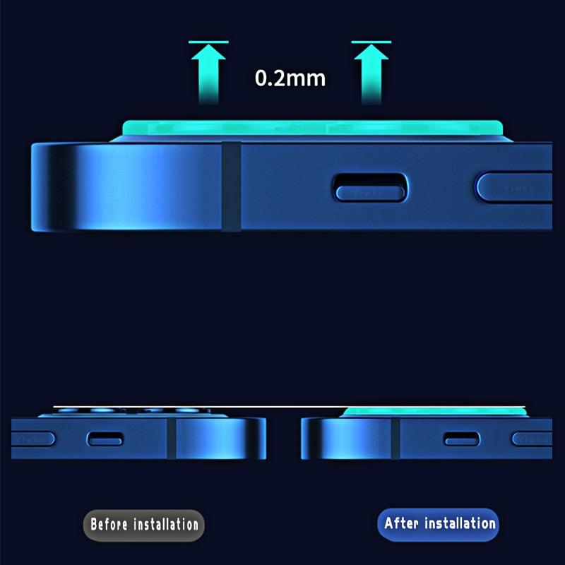2pcs Tempered Glass for IPhone 14 Pro Max Plus Screen Protectors for IPhone14 13 Pro 13 Mini X XR Xs Max Se 2022 Camera Lens Lens Protectors Luminous Ring Glass for iPhone