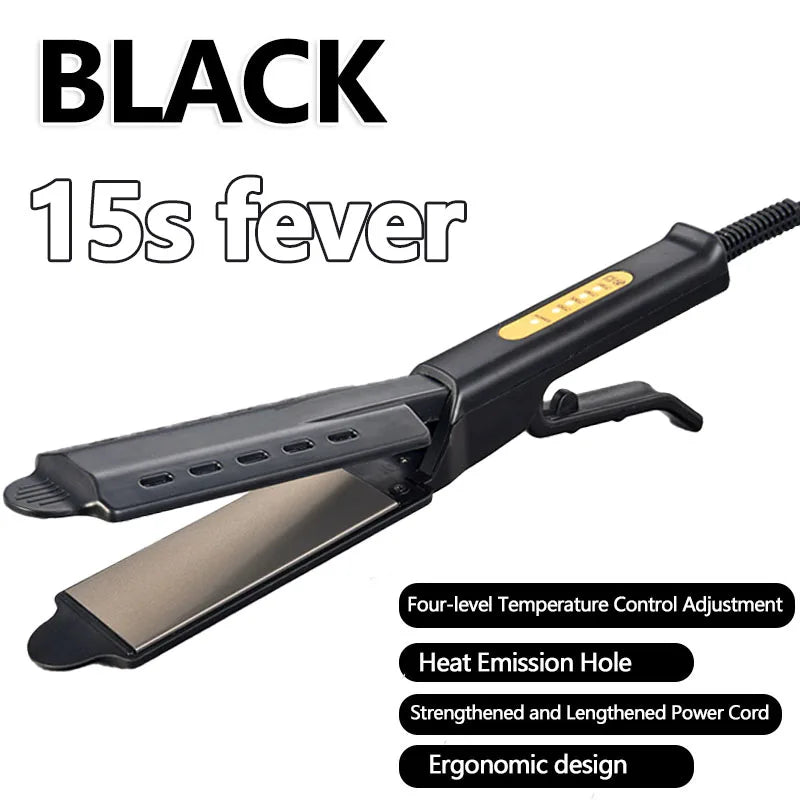 Hair Straightener Curling Iron Dual Use 4 Temperature Settings Portable Styling Tool for Straight Curly Air Bangs