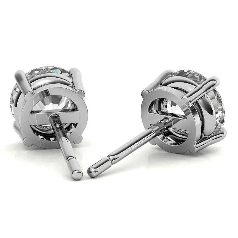 1.50 CTW Lab-Grown Diamond Stud Earrings – G/VS Clarity, 14k Gold Over Sterling Silver, White or Yellow Gold