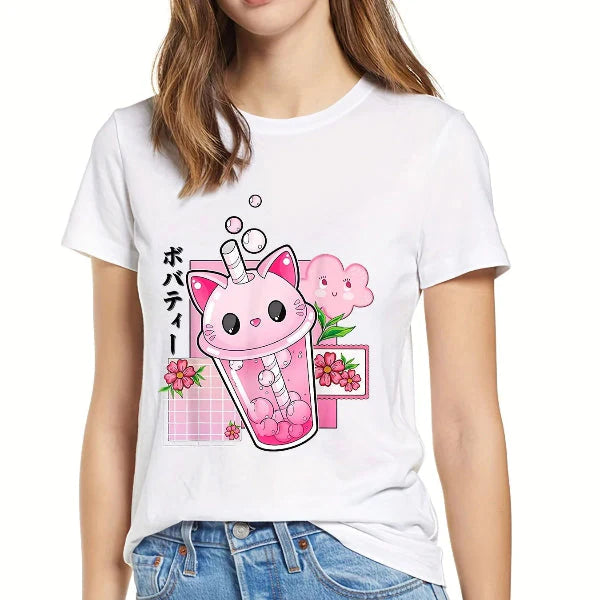 Boba Tea Cat Cup T-Shirt