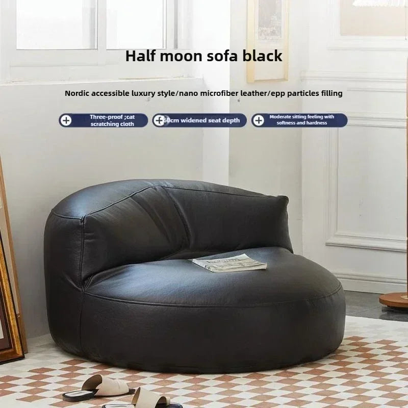 Lazy Sofa Reclining Couch Half Moon Sofa Bedroom Tatami Seat Small Apartment Bean Bag Set Living Room Furniture Nordic Simple