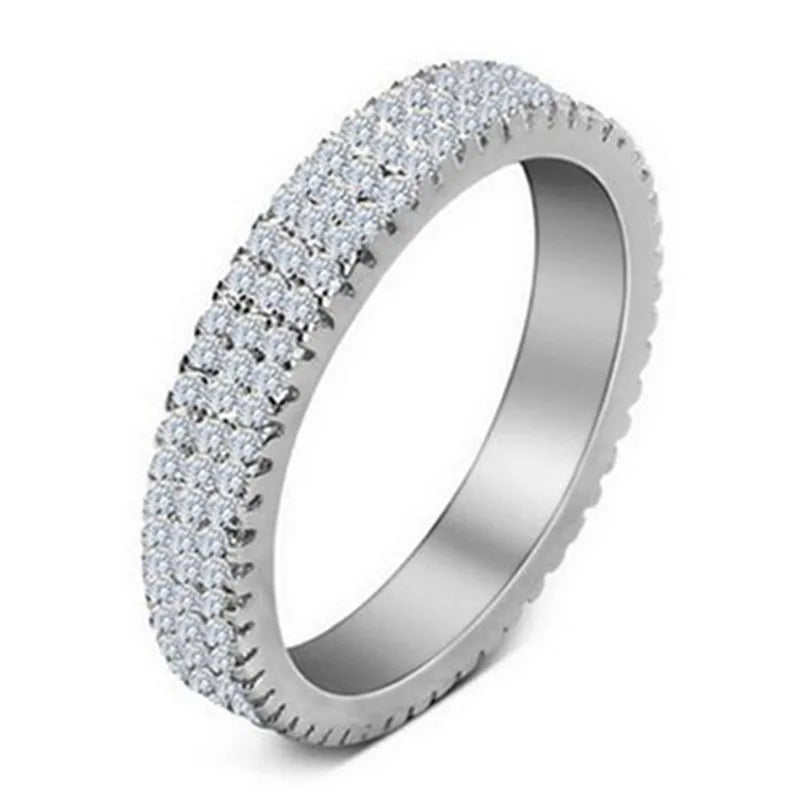 2022 Eternity Diamond Ring 925 Sterling silver Engagement Wedding Band Rings for Women Men Promise Birthday Party Jewelry Gift