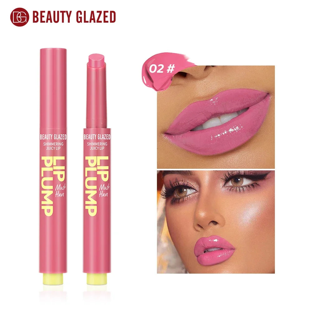 12 Color Beauty Glazed Shimmering Juicy Lipstick Set Moisturizing Nourishing Lip Plump for Women Girl's Gift Juicy Lip Makeup